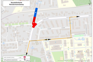 Munstermannskamp ab 13. Juli für vier Wochen gesperrt – Umleitung über Blücherstraße und Scharnhorststraße