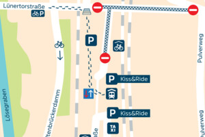 Bahnbaustelle: Bahnhof für Autos nur noch aus Süden erreichbar – Für Fußgänger:innen wird ein Treppenturm eingerichtet